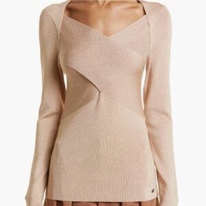 TED BAKER Eloisy Slim Fit Sparkle Knit Sweater In Pink Size 5 Large